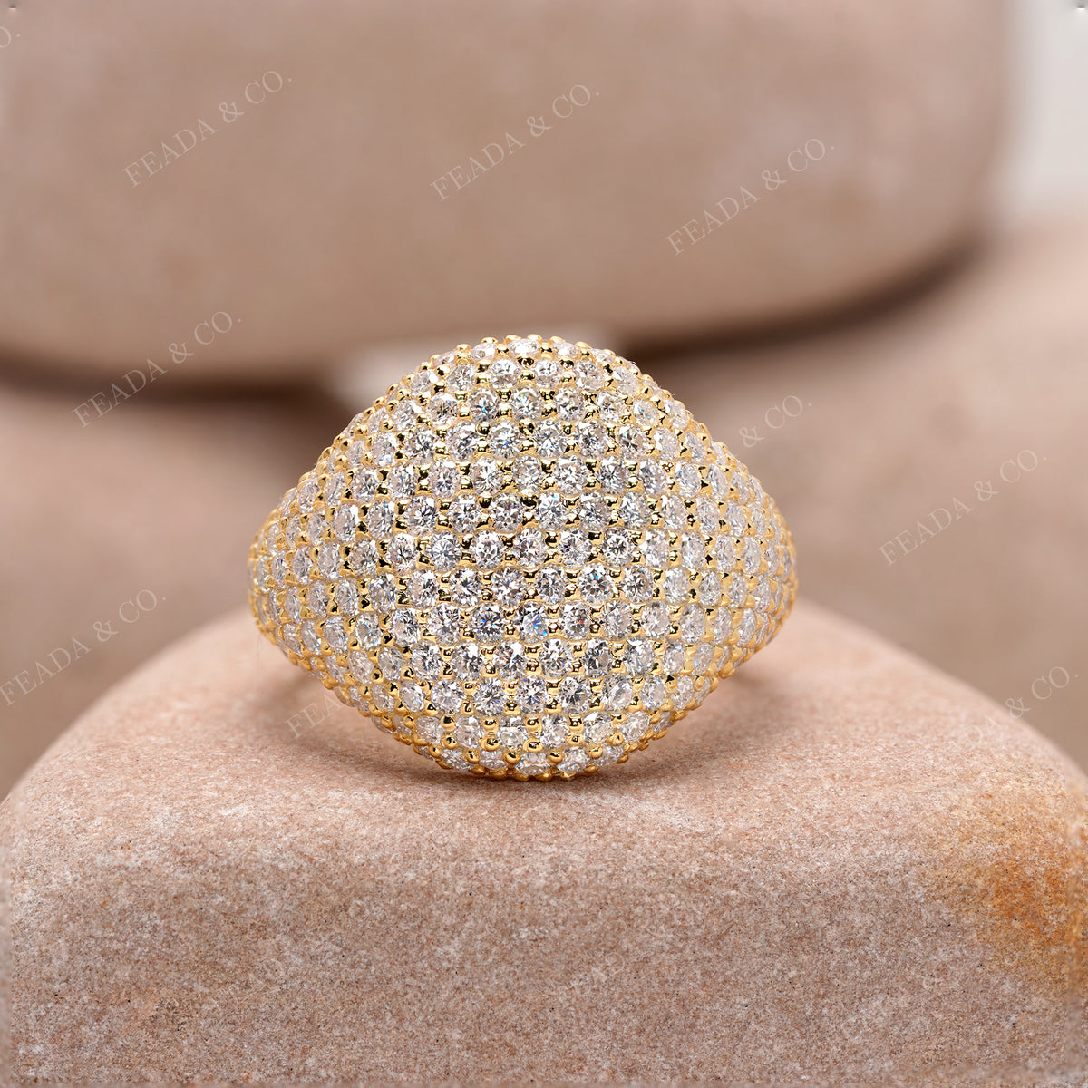 Pave Dome Moissanite Ring • Luxury Sparkle Statement Band