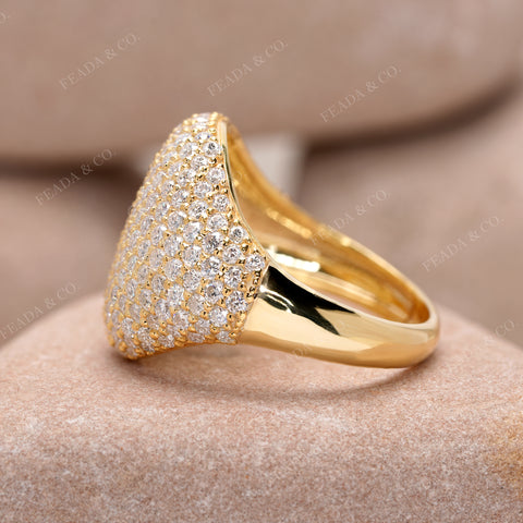 Pave Dome Moissanite Ring • Luxury Sparkle Statement Band