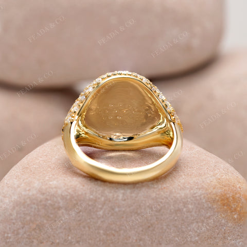 Pave Dome Moissanite Ring • Luxury Sparkle Statement Band