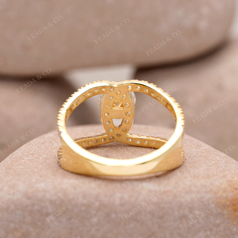 Round Moissanite Diamond Halo Ring