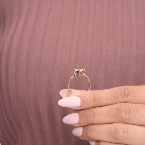 IGI Certified 2.50 Ct Marquise Lab Grown Diamond Engagement Ring, Solitaire Setting, Pavé Band