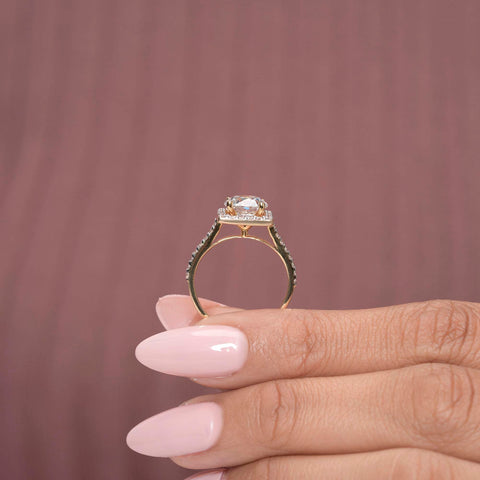 IGI Certified 5.00 Ct Asscher Lab Grown Diamond Engagement Ring, Solitaire Setting, Pavé Band