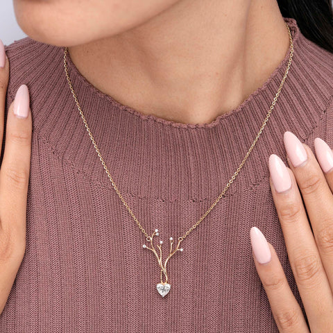 IGI Certified 1.00 Ct Heart Lab Grown Diamond Reindeer Pendant/Necklace