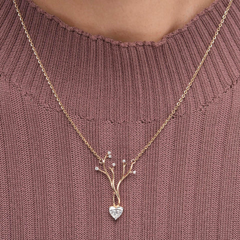 IGI Certified 1.00 Ct Heart Lab Grown Diamond Reindeer Pendant/Necklace