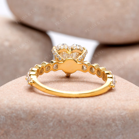 Heart Cut Moissanite Diamond Engagement Ring | Certified & handmade