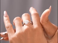 Heart Cut Moissanite Engagement Ring: Halo Pavé Band, 1.25 CT Solitaire