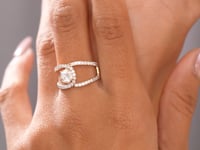Round Moissanite Diamond Halo Ring