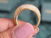 Pave Dome Moissanite Ring • Luxury Sparkle Statement Band