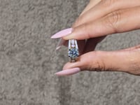 IGI Certified Round Lab Grown Diamond Solitaire Engagement Ring, Triangle Accent Setting