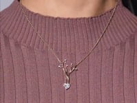 IGI Certified 1.00 Ct Heart Lab Grown Diamond Reindeer Pendant/Necklace